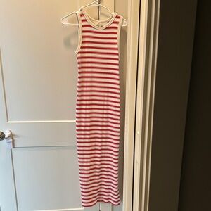 Striped Red and White Maxi Dress